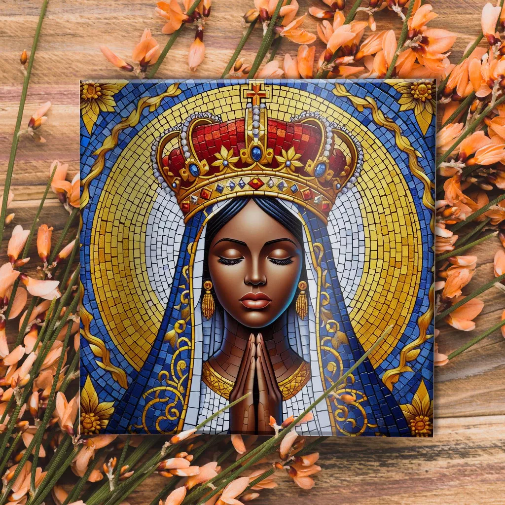 Azulejo Quadro Decorativo Nossa Senhora Aparecida por RBP PERSONALIZADOS